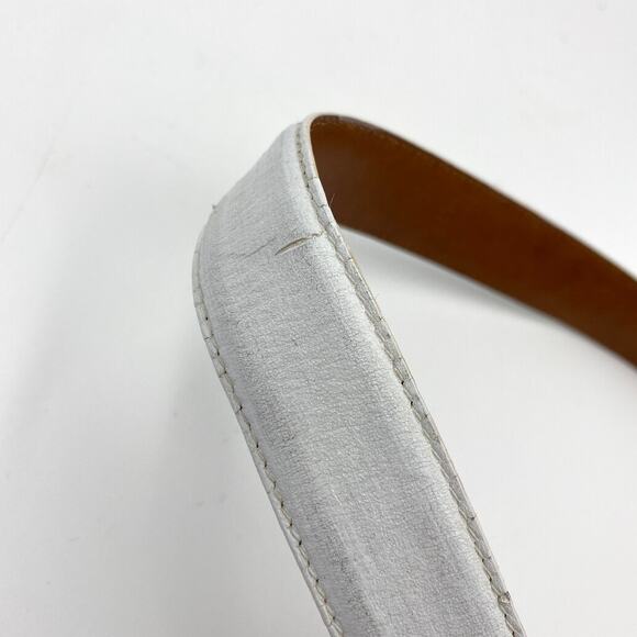 Ralph Lauren Vintage White Leather Belt Monogram Logo main image 6
